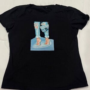Black T-Shirt with Graphic Print